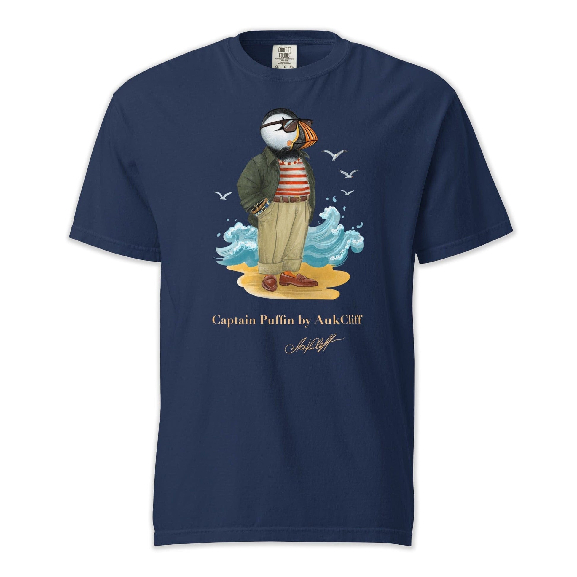 AukCliff Captain Puffin T-shirt True Navy / S Captain Puffin™ Coastal Wanderer Comfort Colors T-Shirt