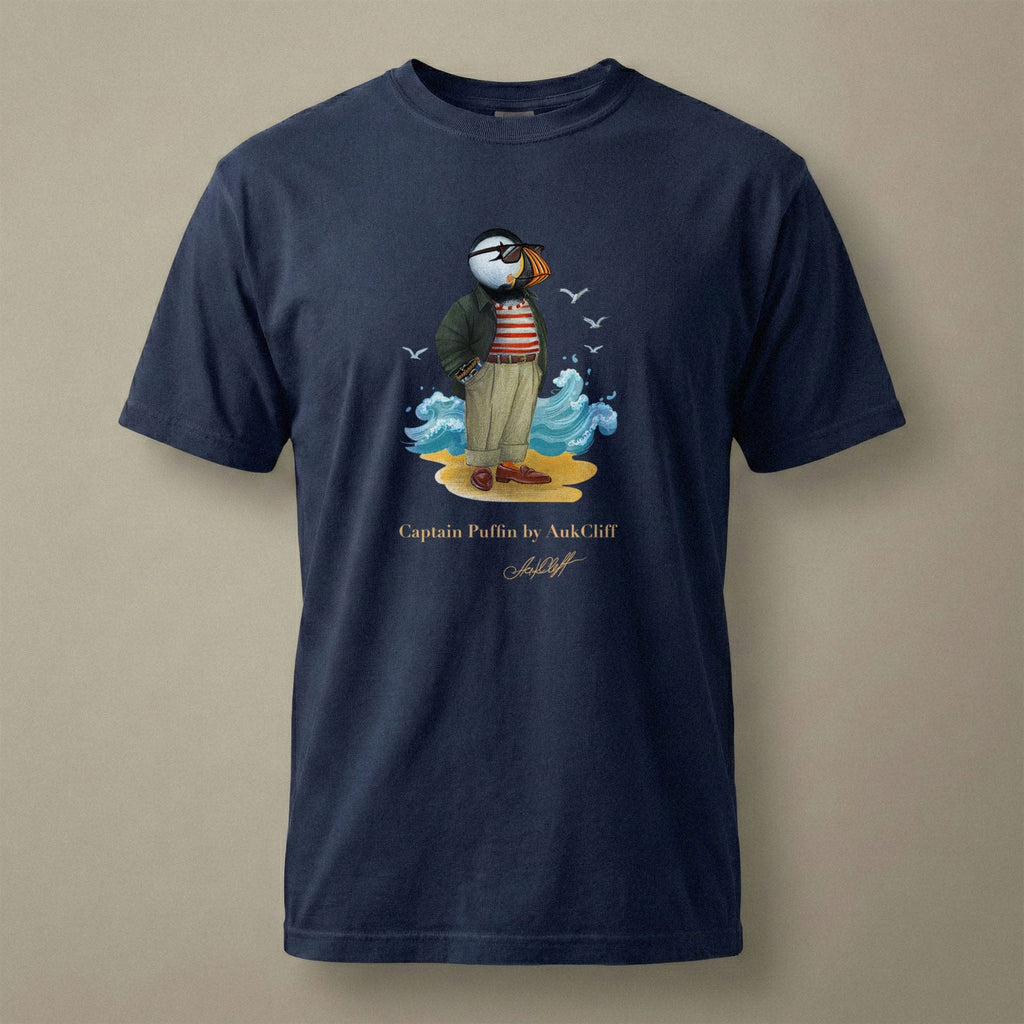 AukCliff Captain Puffin T-shirt True Navy / S Captain Puffin™ Coastal Wanderer Comfort Colors T-Shirt