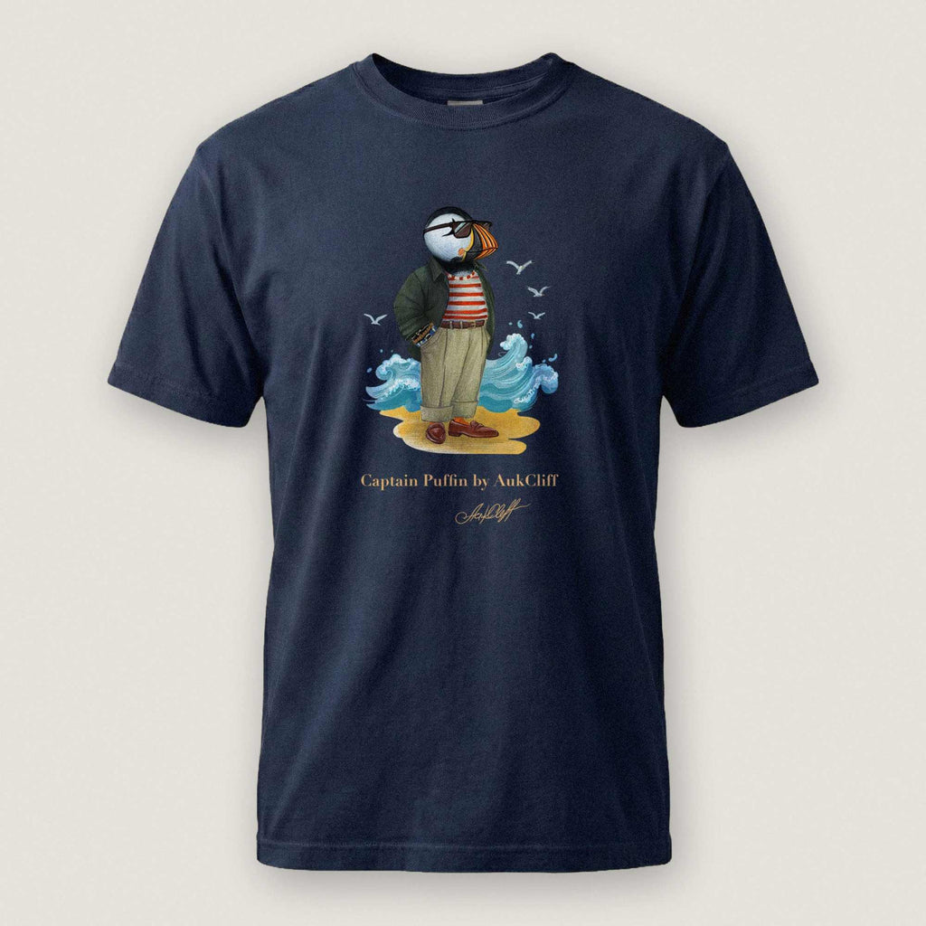 AukCliff Captain Puffin T-shirt True Navy / S Captain Puffin™ Coastal Wanderer Comfort Colors T-Shirt