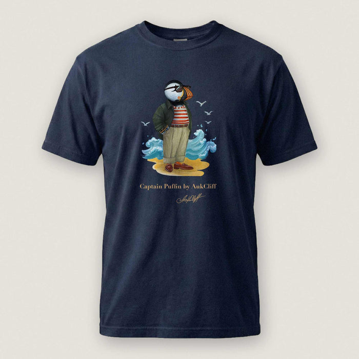 AukCliff Captain Puffin T-shirt True Navy / S Captain Puffin™ Coastal Wanderer Comfort Colors T-Shirt