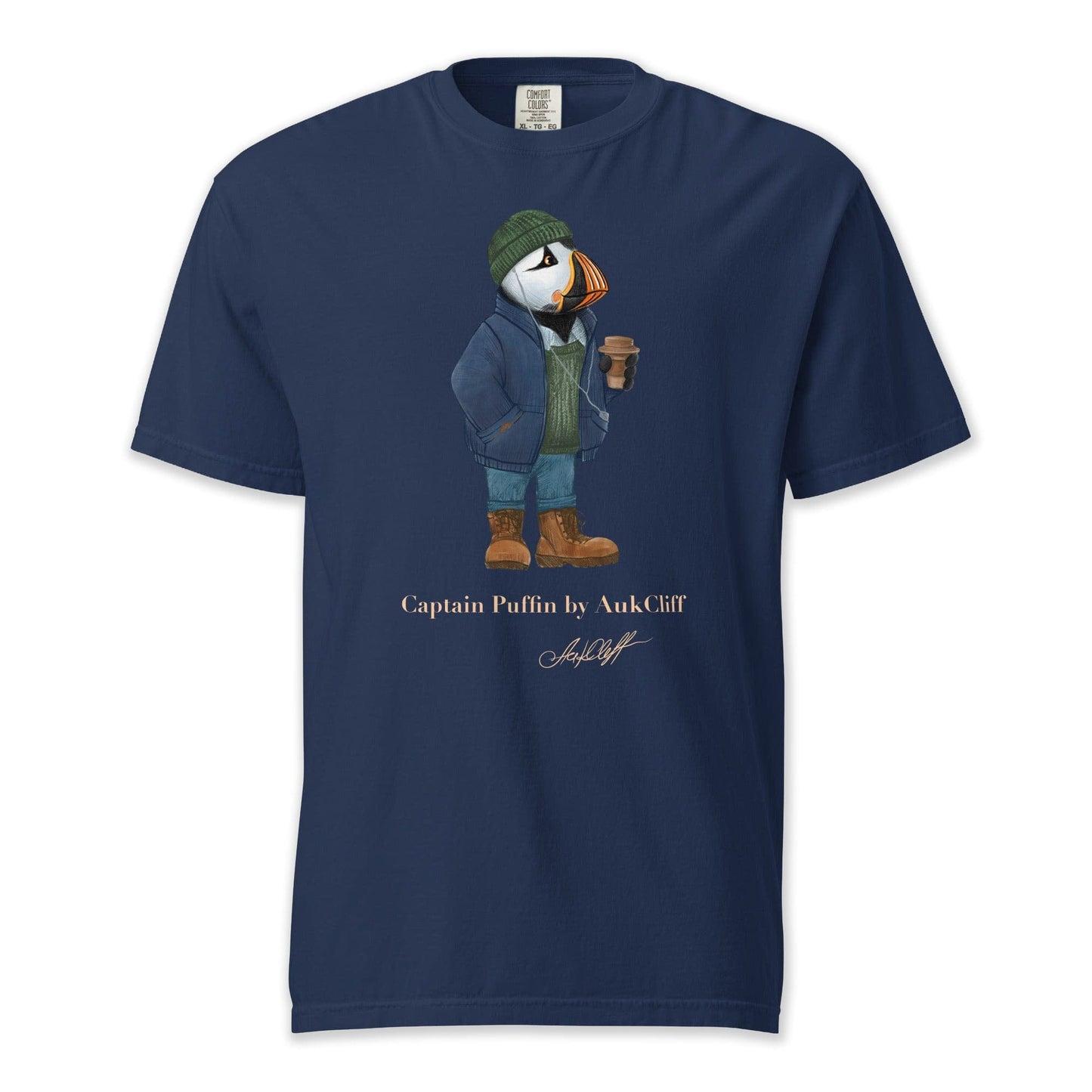 AukCliff Captain Puffin T-shirt True Navy / S Captain Puffin™ Coffeehouse Comfort Colors T-Shirt