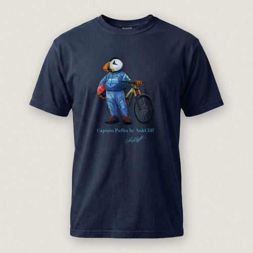 AukCliff Captain Puffin T-shirt True Navy / S Captain Puffin™ Downhill Mountain Biker Comfort Colors T-Shirt