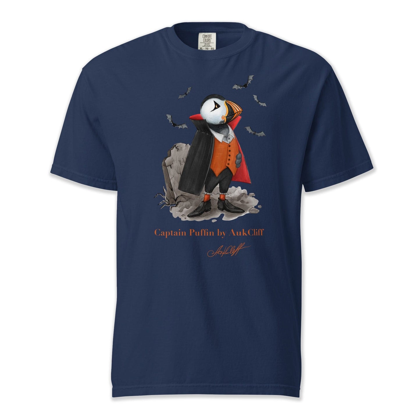 AukCliff Captain Puffin T-shirt True Navy / S Captain Puffin™ Dracula Comfort Colors T-Shirt