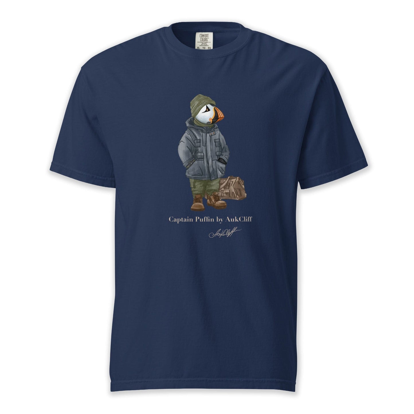 AukCliff® Captain Puffin T-shirt True Navy / S Captain Puffin™ “Expedition Scout” Comfort Colors T-Shirt