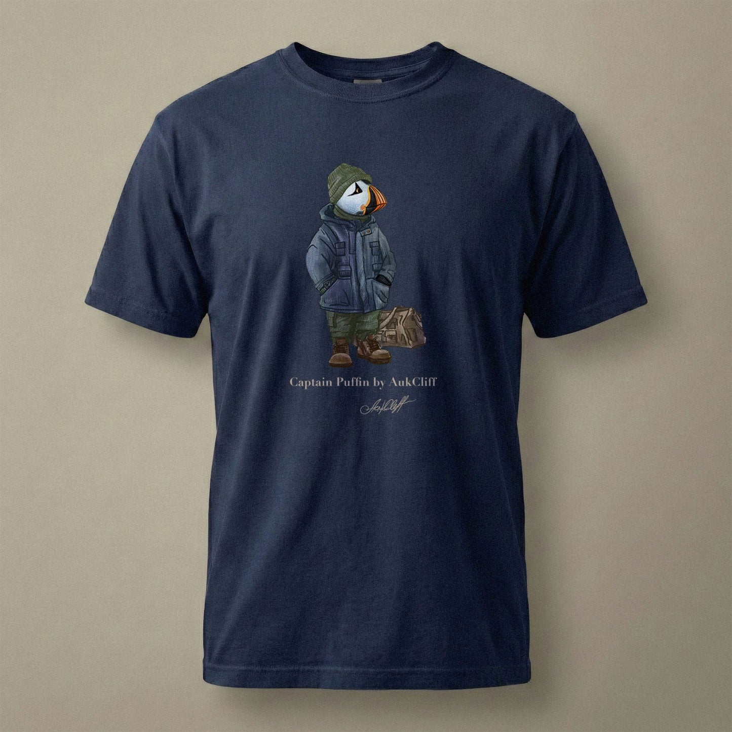 AukCliff® Captain Puffin T-shirt True Navy / S Captain Puffin™ “Expedition Scout” Comfort Colors T-Shirt
