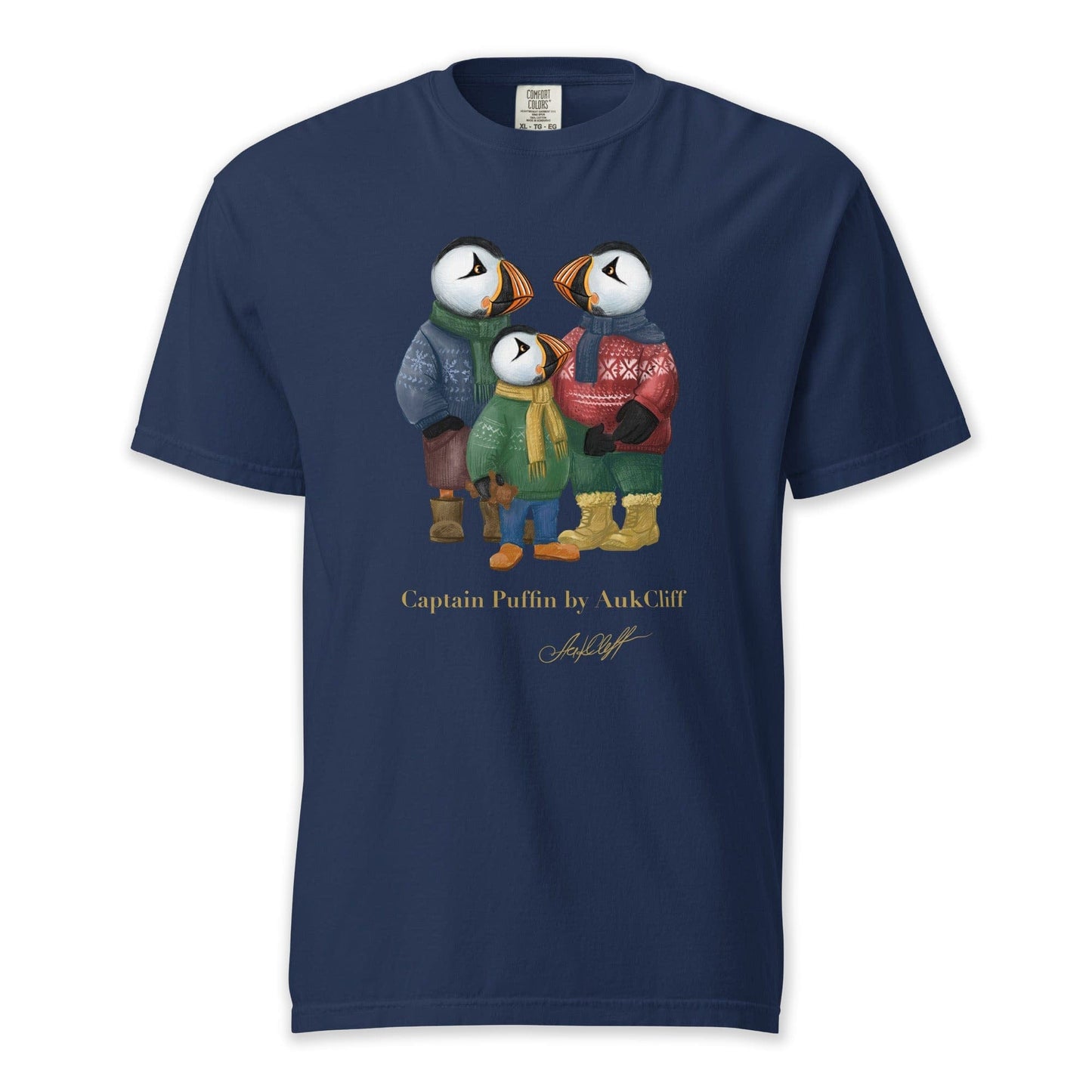 AukCliff Captain Puffin T-shirt True Navy / S Captain Puffin™ “Festive Family” Comfort Colors T-Shirt