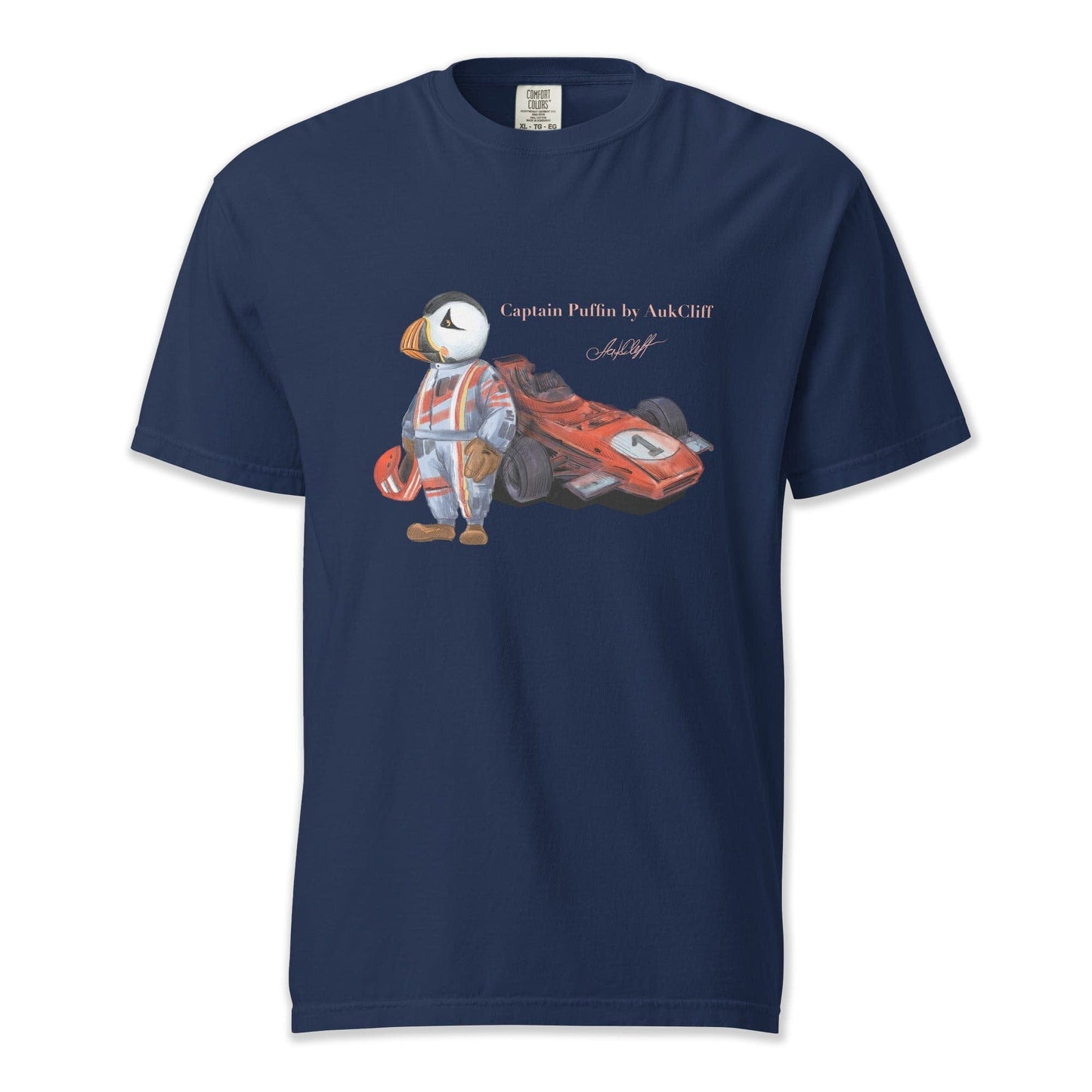 AukCliff Captain Puffin T-shirt True Navy / S Captain Puffin™ Formula 1 Driver Comfort Colors T-Shirt