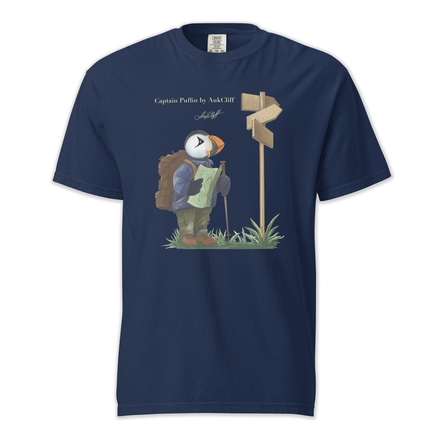 AukCliff Captain Puffin T-shirt True Navy / S Captain Puffin™ Hiker Comfort Colors T-Shirt