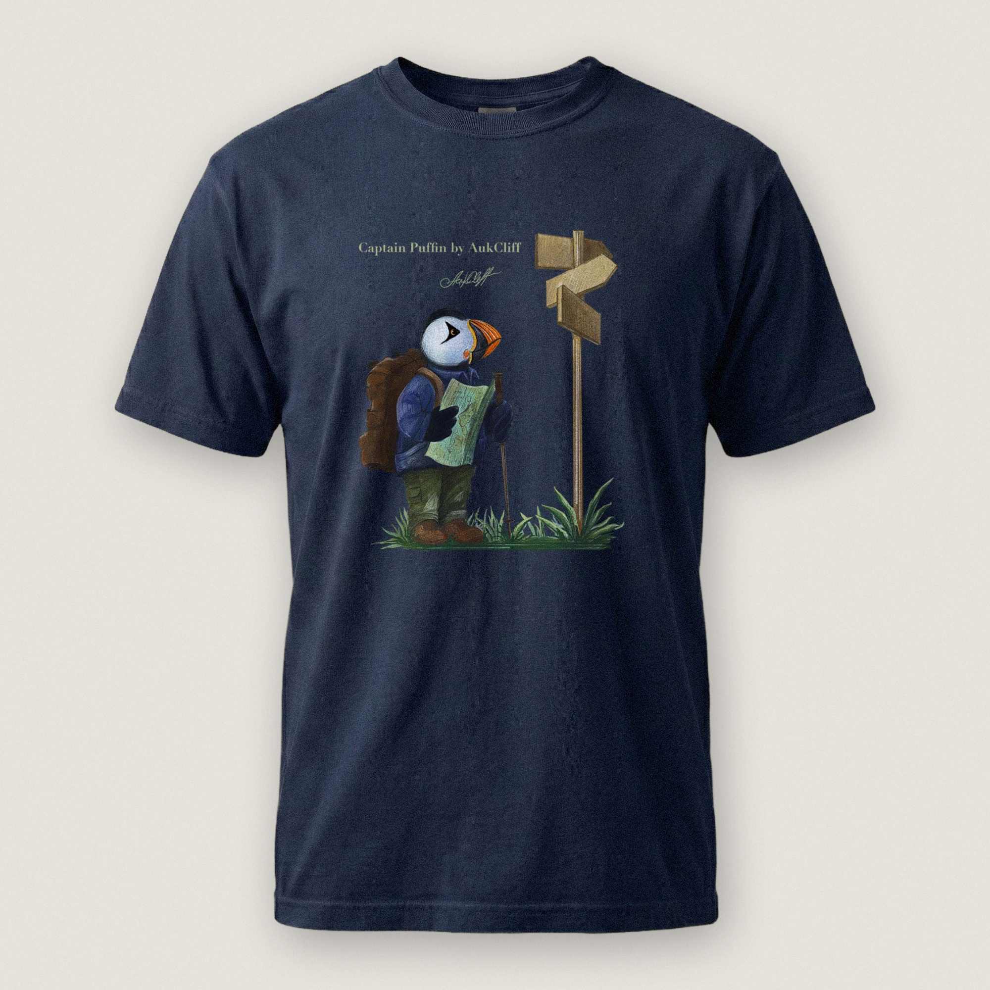 AukCliff Captain Puffin T-shirt True Navy / S Captain Puffin™ Hiker Comfort Colors T-Shirt