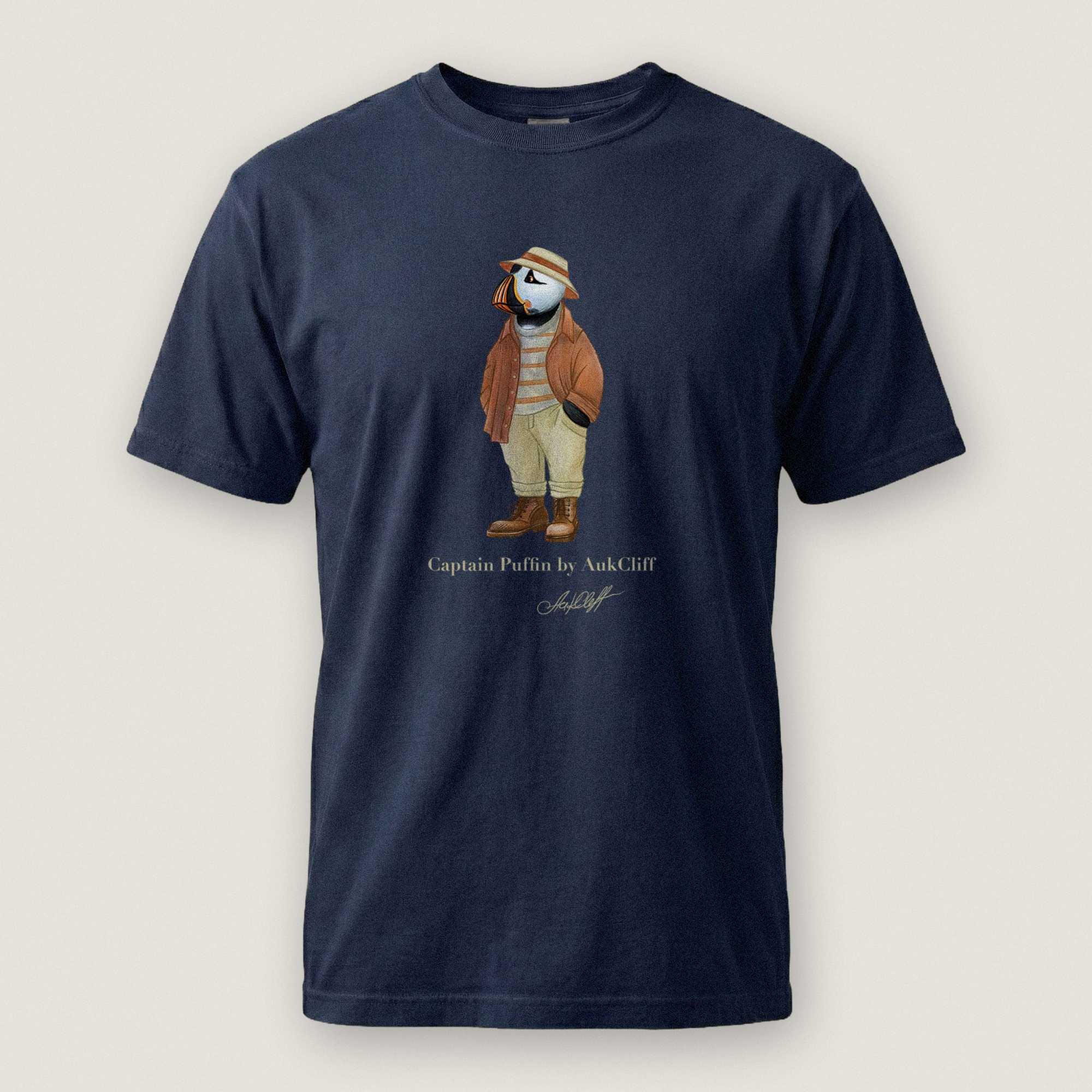 AukCliff® Captain Puffin T-shirt True Navy / S Captain Puffin “Iberian Rambler” Comfort Colors T-Shirt