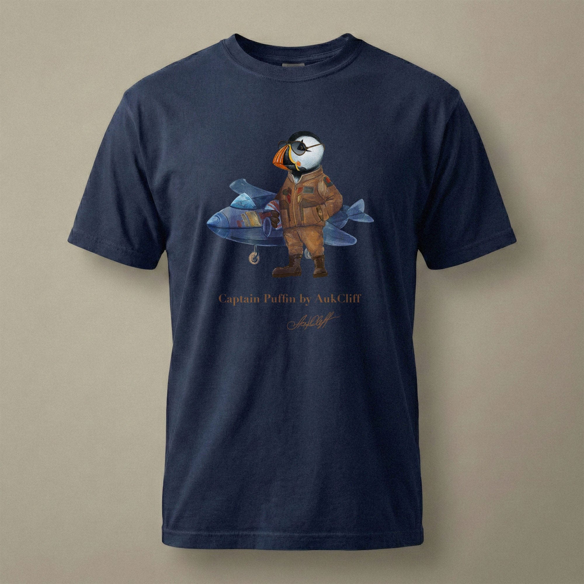 AukCliff Captain Puffin T-shirt True Navy / S Captain Puffin™ Jet Pilot Comfort Colors T-Shirt