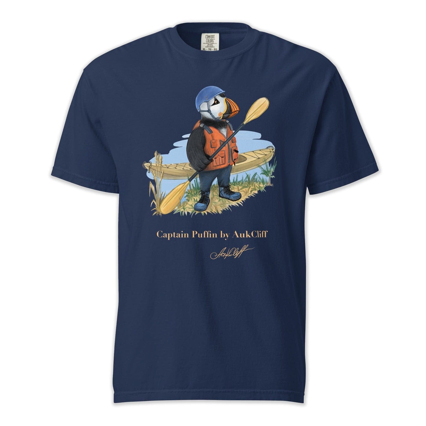 AukCliff Captain Puffin T-shirt True Navy / S Captain Puffin™ Kayaker Comfort Colors T-Shirt