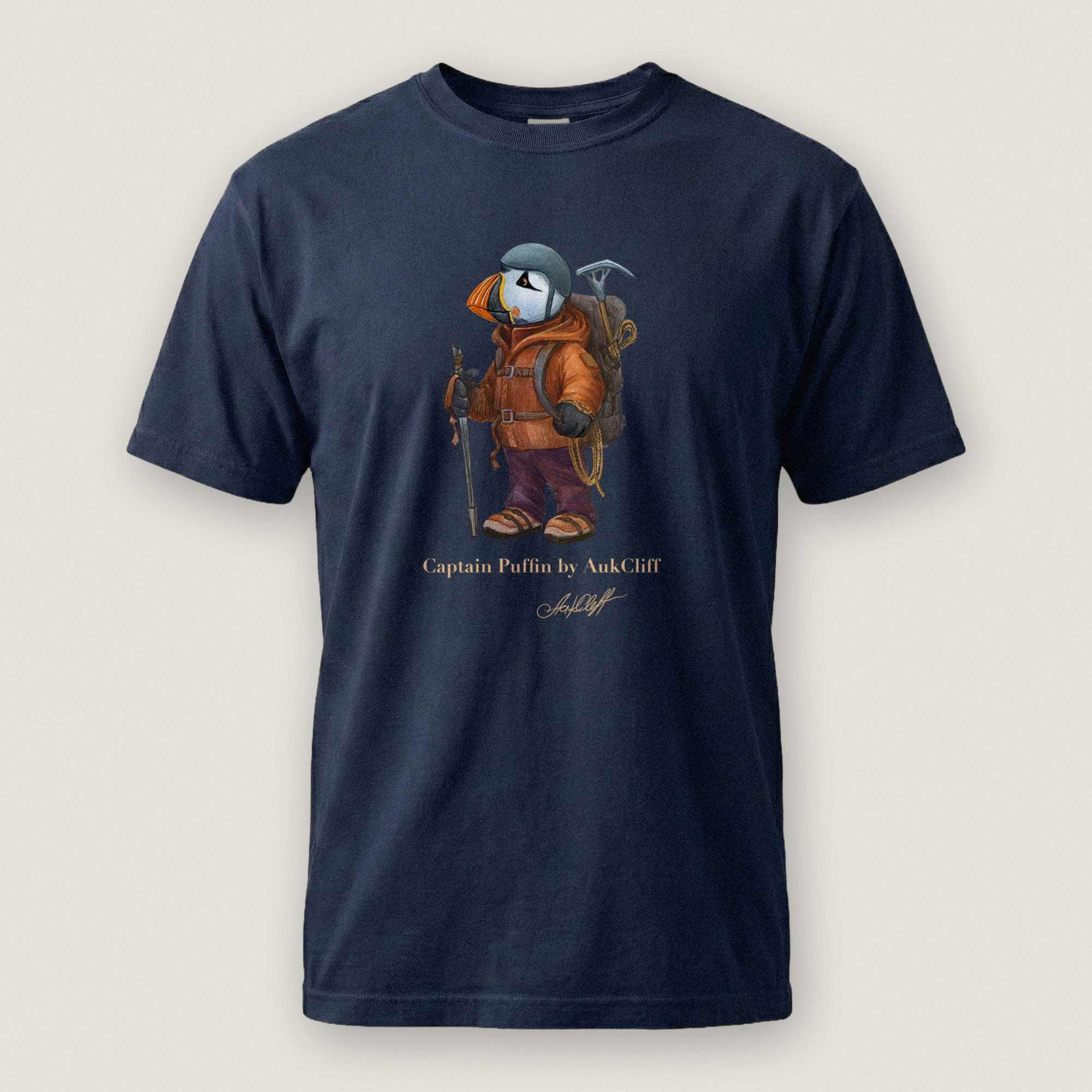 AukCliff Captain Puffin T-shirt True Navy / S Captain Puffin™ Mountaineer Comfort Colors T-Shirt