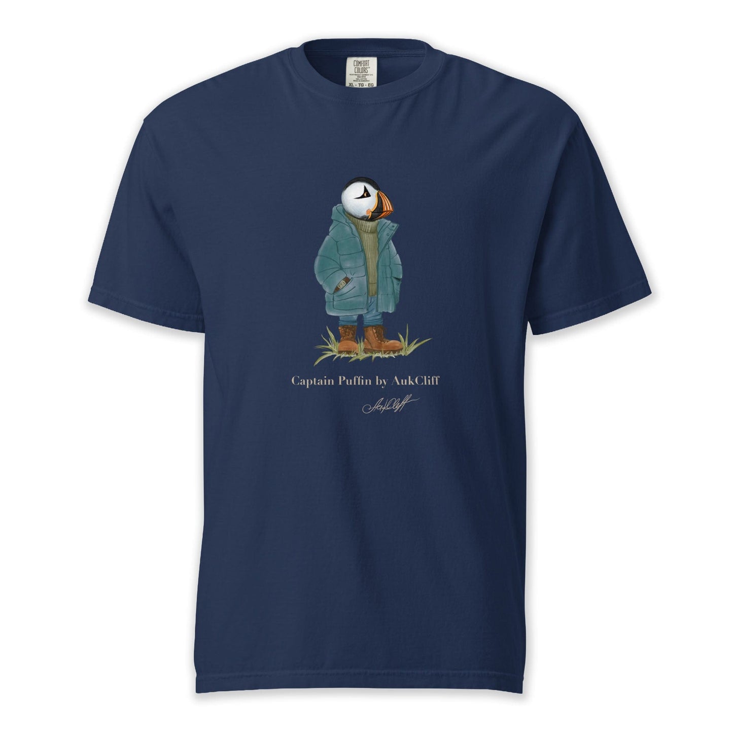 AukCliff® Captain Puffin T-shirt True Navy / S Captain Puffin™ “Nordic Trailkeeper” Comfort Colors T-Shirt