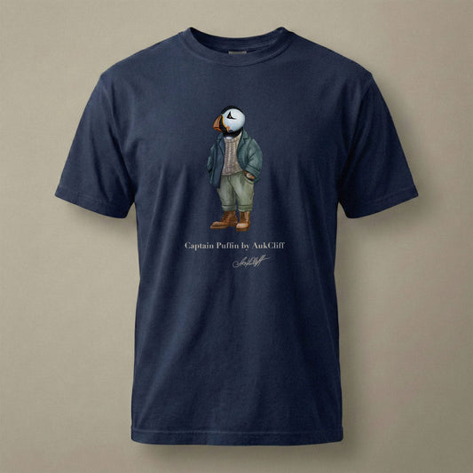 AukCliff® Captain Puffin T-shirt True Navy / S Captain Puffin™ “Outdoor Heritage” Comfort Colors T-Shirt