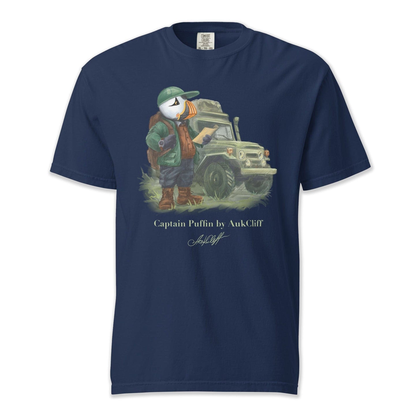 AukCliff Captain Puffin T-shirt True Navy / S Captain Puffin™ Overland Explorer Comfort Colors T-Shirt