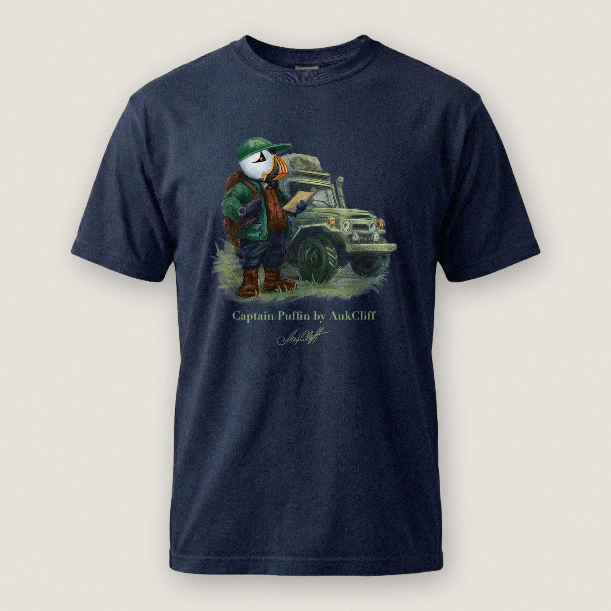 AukCliff Captain Puffin T-shirt True Navy / S Captain Puffin™ Overland Explorer Comfort Colors T-Shirt