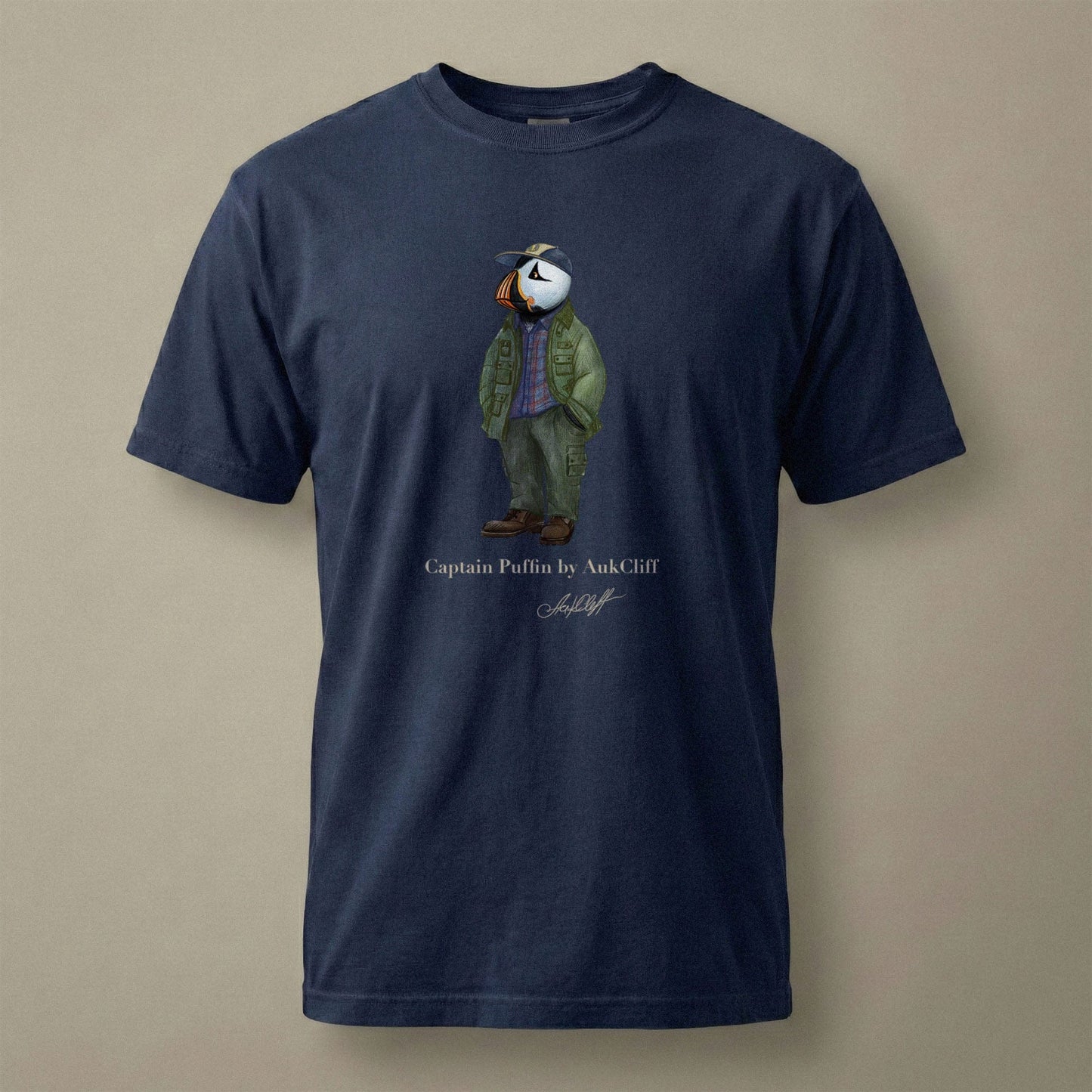 AukCliff® Captain Puffin T-shirt True Navy / S Captain Puffin “Pacific Northwest Trailkeeper” Comfort Colors T-Shirt