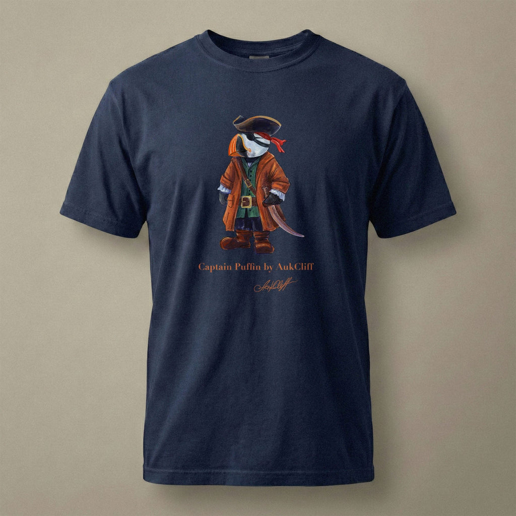 AukCliff Captain Puffin T-shirt True Navy / S Captain Puffin™ Pirate Comfort Colors T-Shirt