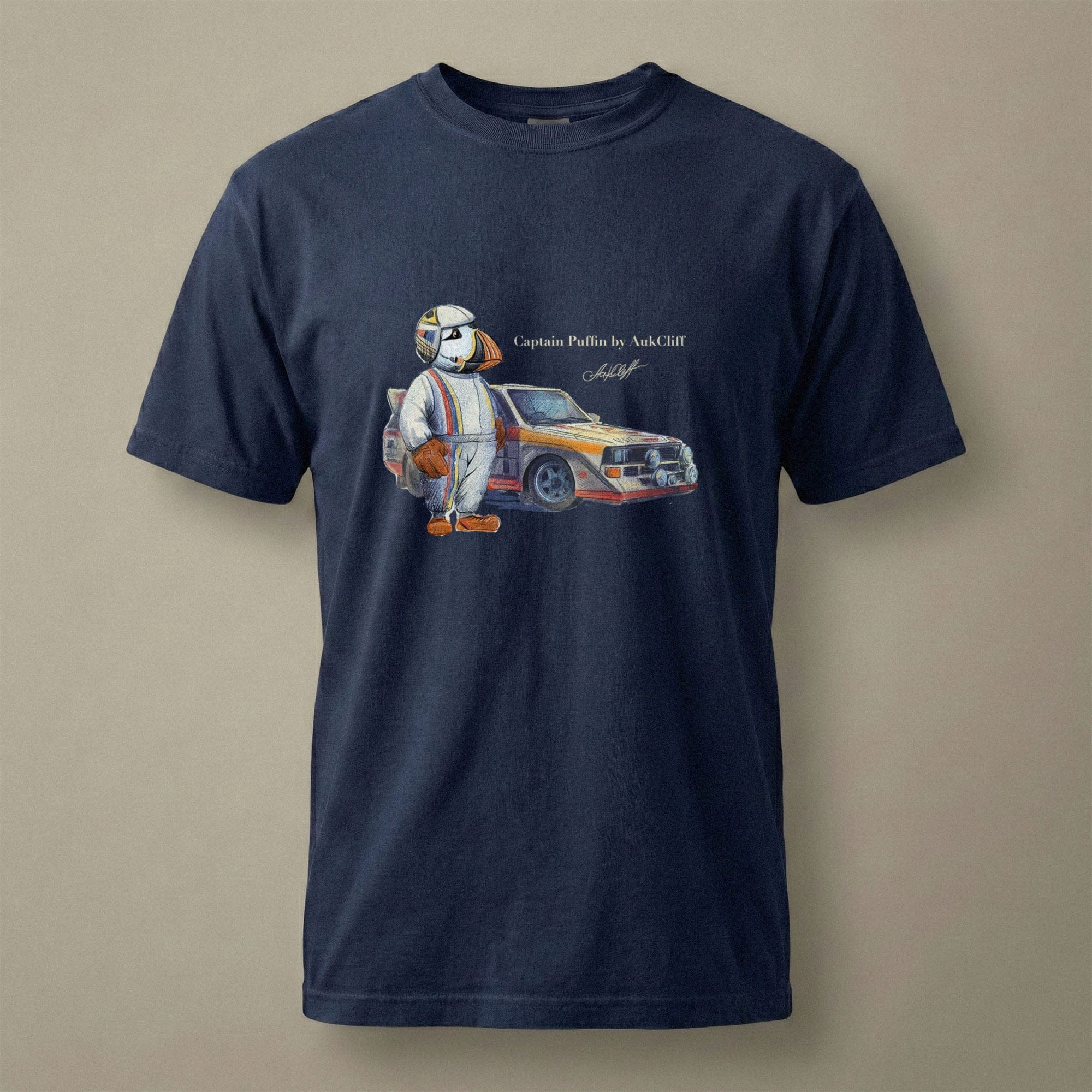 AukCliff Captain Puffin T-shirt True Navy / S Captain Puffin™ Rally Driver T-Shirt