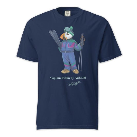 AukCliff Captain Puffin T-shirt True Navy / S Captain Puffin™ Retro Ski Comfort Colors T-Shirt