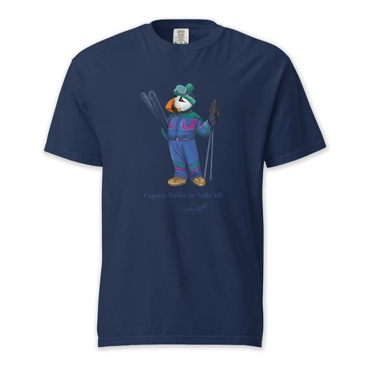 AukCliff Captain Puffin T-shirt True Navy / S Captain Puffin™ Retro Ski Comfort Colors T-Shirt