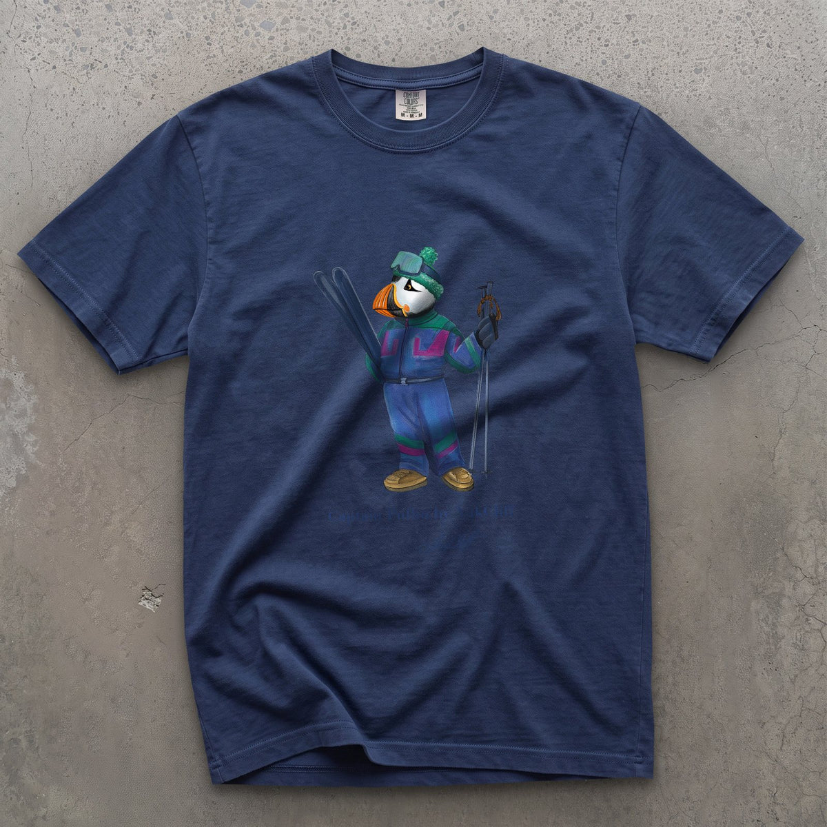 AukCliff Captain Puffin T-shirt True Navy / S Captain Puffin™ Retro Ski Comfort Colors T-Shirt