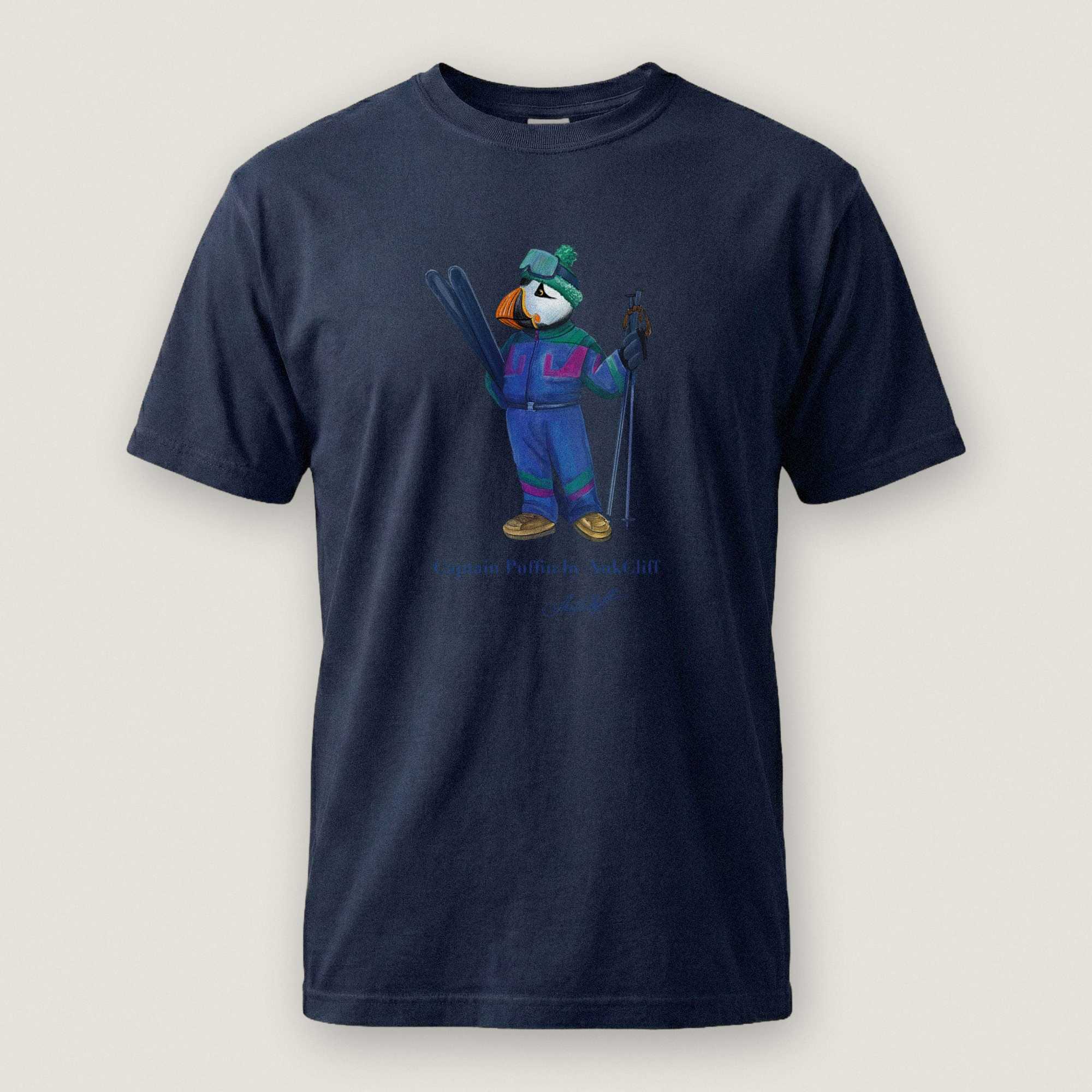 AukCliff Captain Puffin T-shirt True Navy / S Captain Puffin™ Retro Ski Comfort Colors T-Shirt