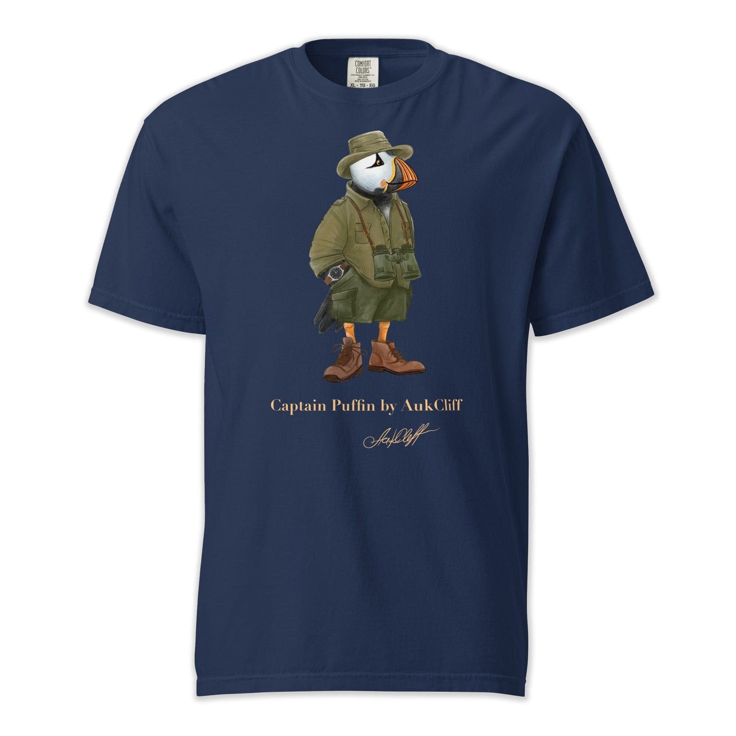 AukCliff Captain Puffin T-shirt True Navy / S Captain Puffin™ Safari Explorer Comfort Colors T-Shirt