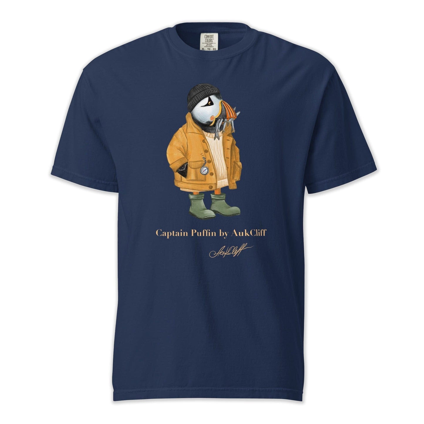 AukCliff Captain Puffin T-shirt True Navy / S Captain Puffin™ Sailor “Catch of the Day” Comfort Colors T-Shirt