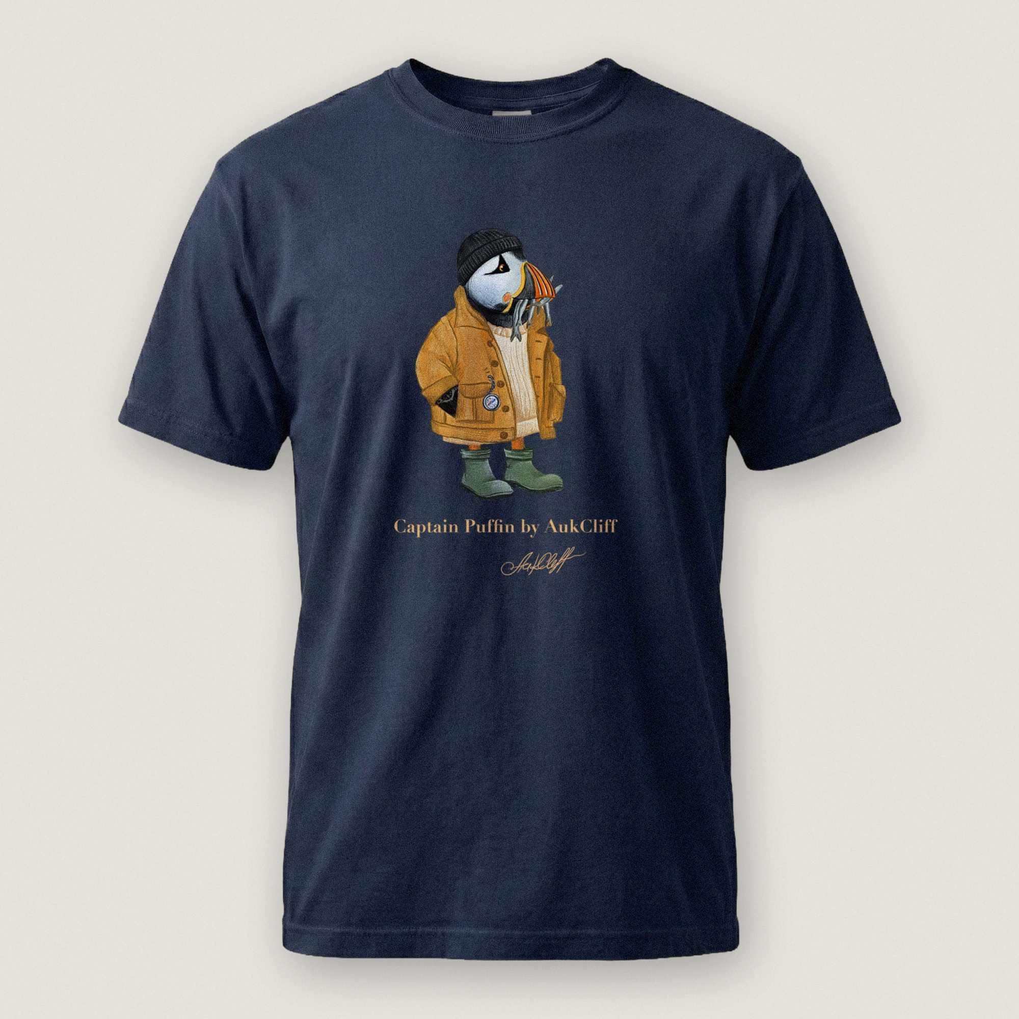 AukCliff Captain Puffin T-shirt True Navy / S Captain Puffin™ Sailor “Catch of the Day” Comfort Colors T-Shirt