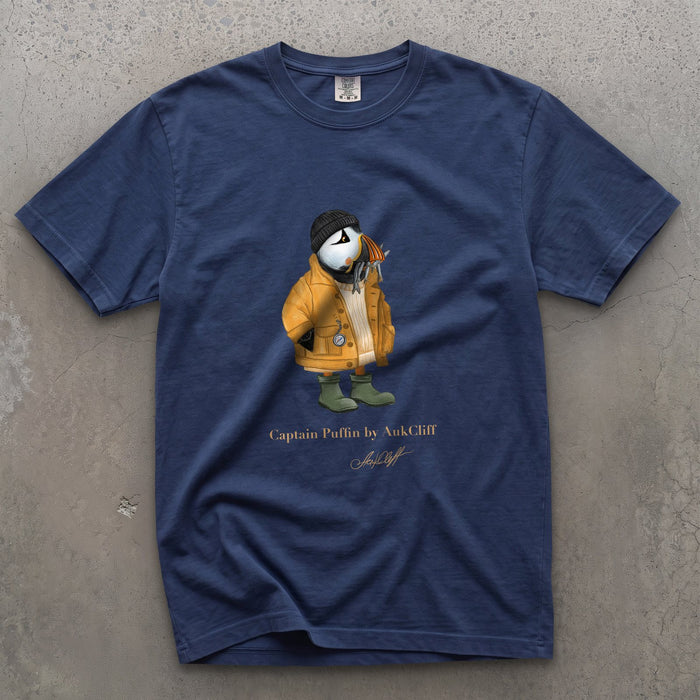 AukCliff Captain Puffin T-shirt True Navy / S Captain Puffin™ Sailor “Catch of the Day” Comfort Colors T-Shirt
