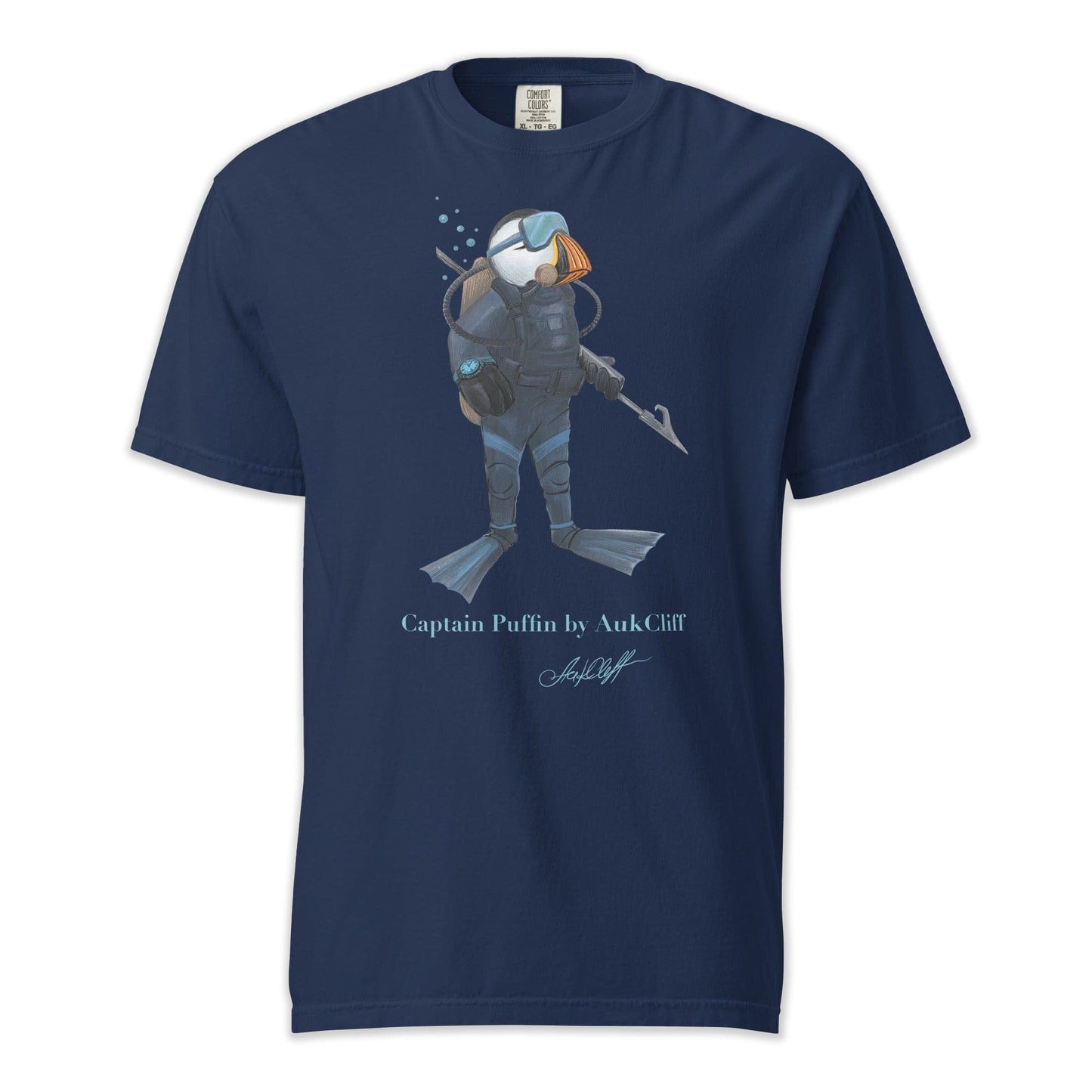 AukCliff Captain Puffin T-shirt True Navy / S Captain Puffin™ Scuba Diver Comfort Colors T-Shirt