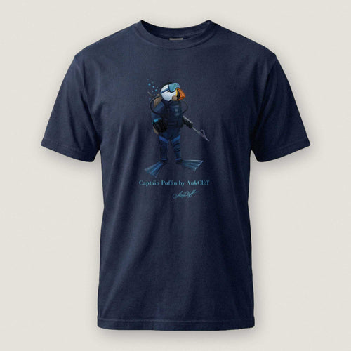 AukCliff Captain Puffin T-shirt True Navy / S Captain Puffin™ Scuba Diver Comfort Colors T-Shirt