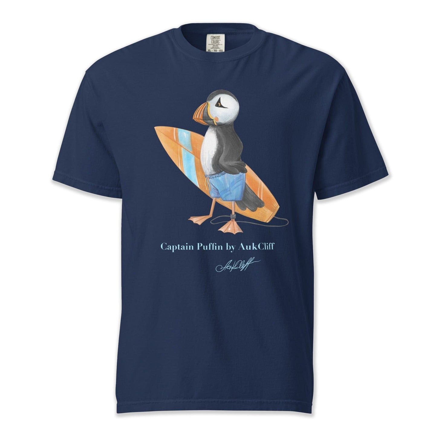 AukCliff Captain Puffin T-shirt True Navy / S Captain Puffin™ Surfer Comfort Colors T-Shirt
