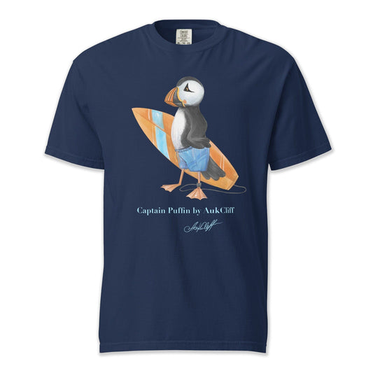 AukCliff Captain Puffin T-shirt True Navy / S Captain Puffin™ Surfer Comfort Colors T-Shirt