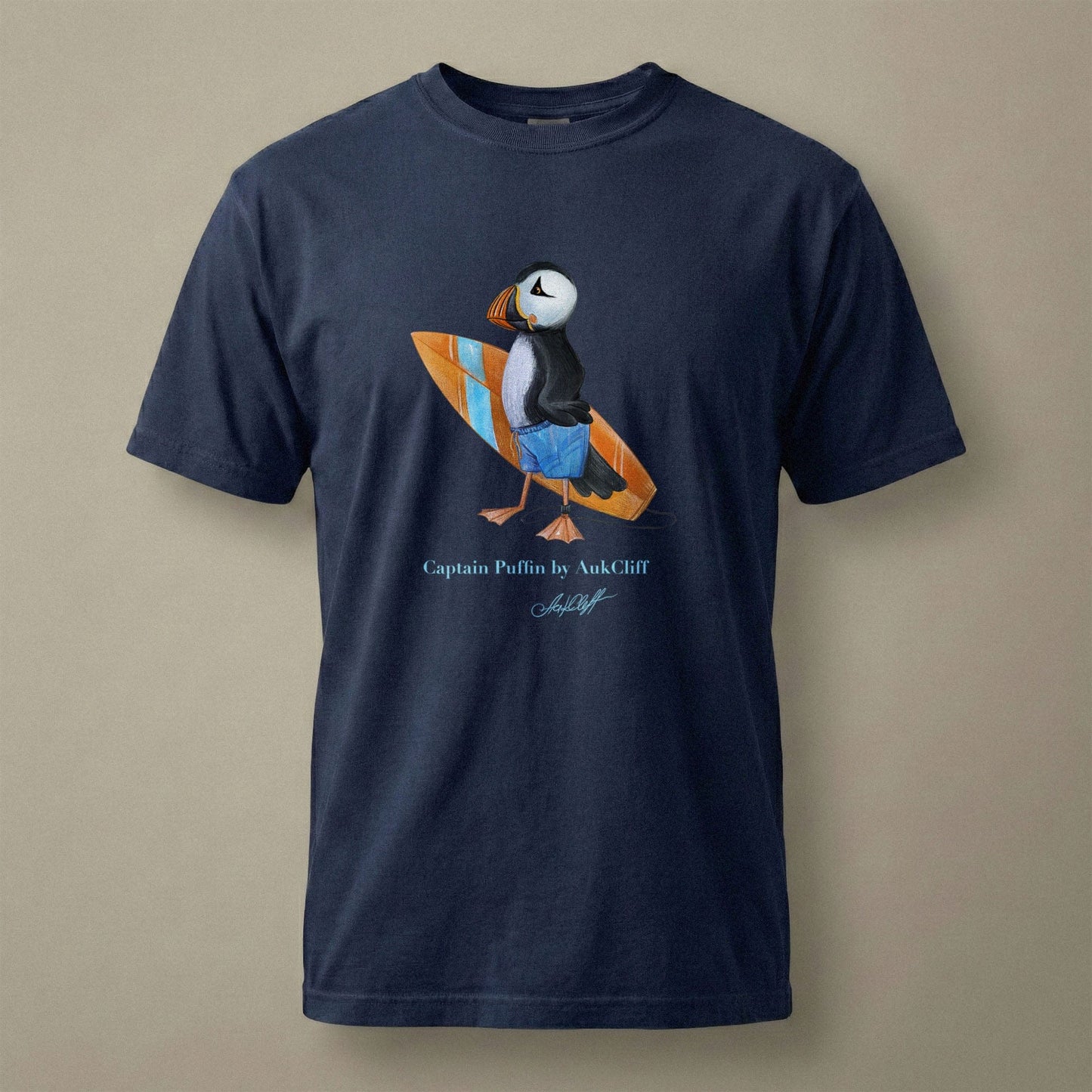 AukCliff Captain Puffin T-shirt True Navy / S Captain Puffin™ Surfer Comfort Colors T-Shirt