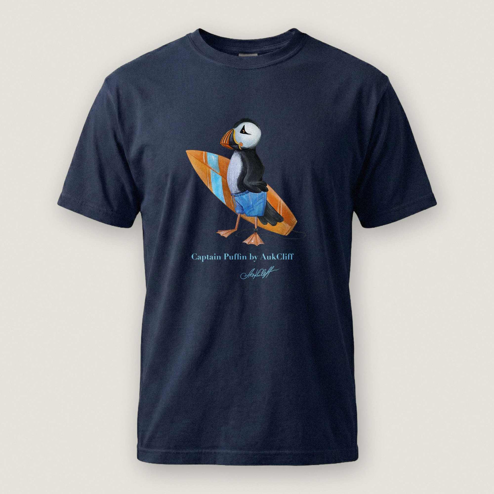 AukCliff Captain Puffin T-shirt True Navy / S Captain Puffin™ Surfer Comfort Colors T-Shirt