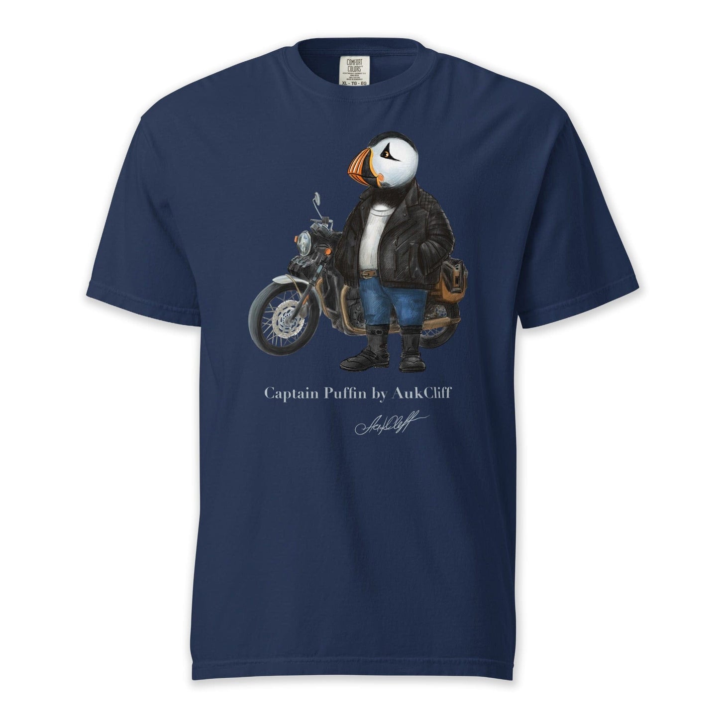 AukCliff Captain Puffin T-shirt True Navy / S Captain Puffin™ “The Café Racer” Comfort Colors T-Shirt