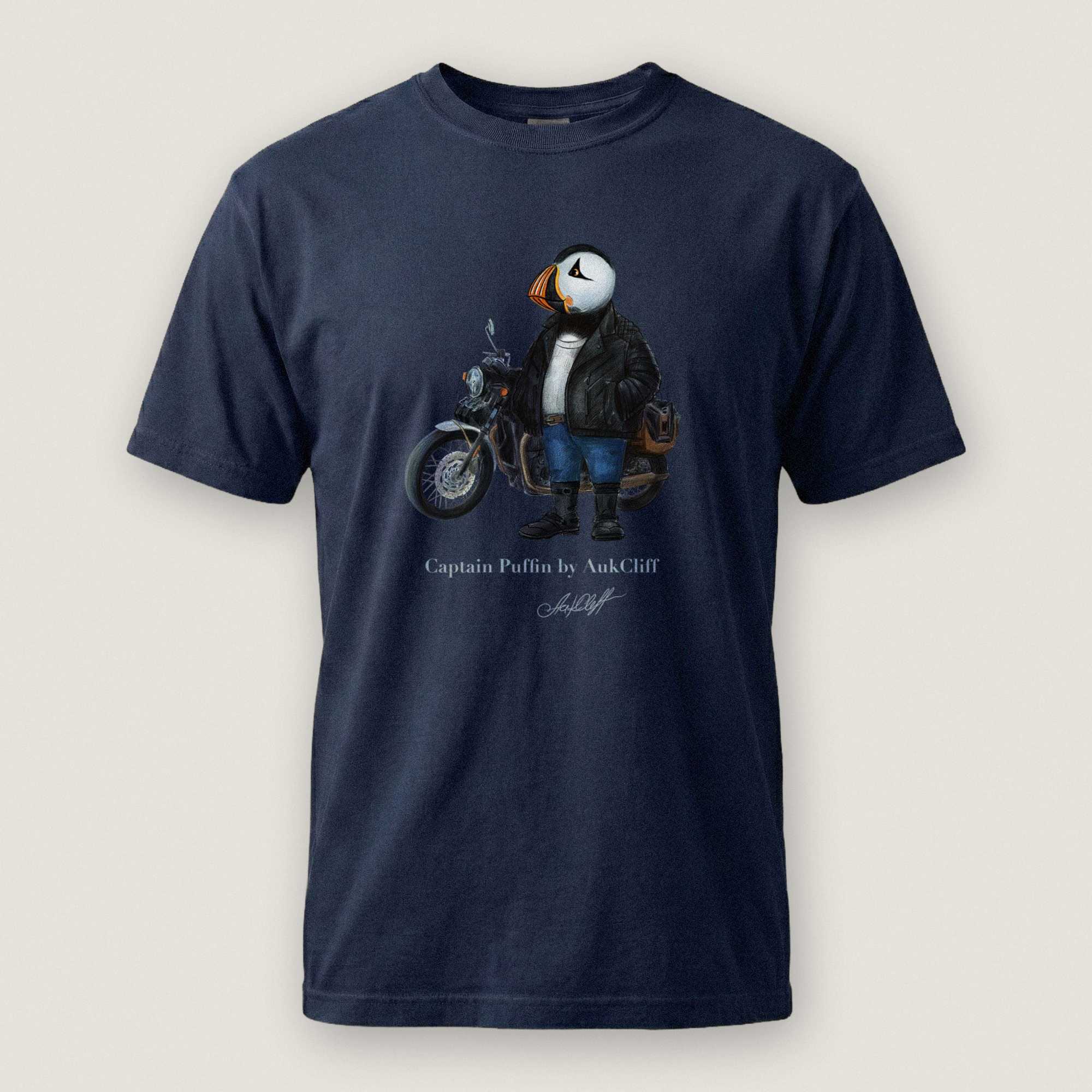 AukCliff Captain Puffin T-shirt True Navy / S Captain Puffin™ “The Café Racer” Comfort Colors T-Shirt