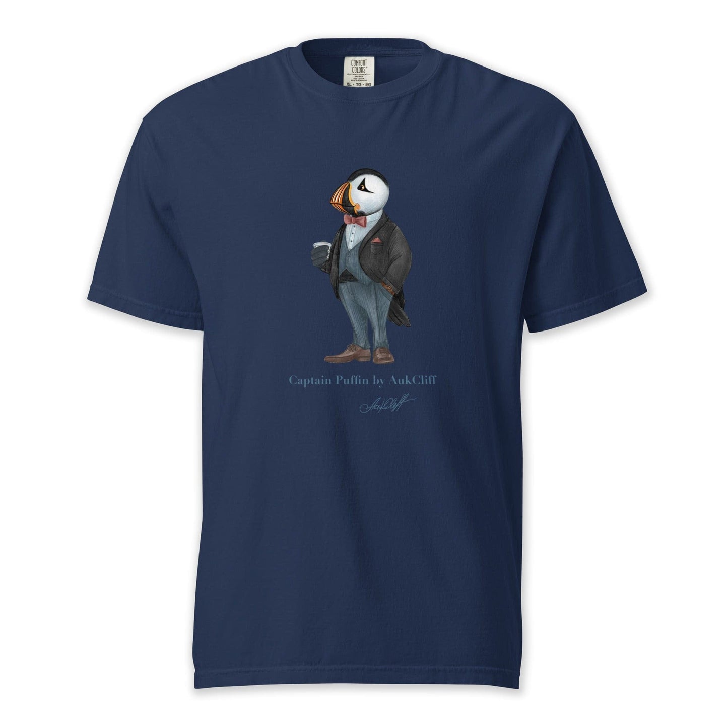 AukCliff Captain Puffin T-shirt True Navy / S Captain Puffin™ “The Gentleman Adventurer” Comfort Colors T-Shirt