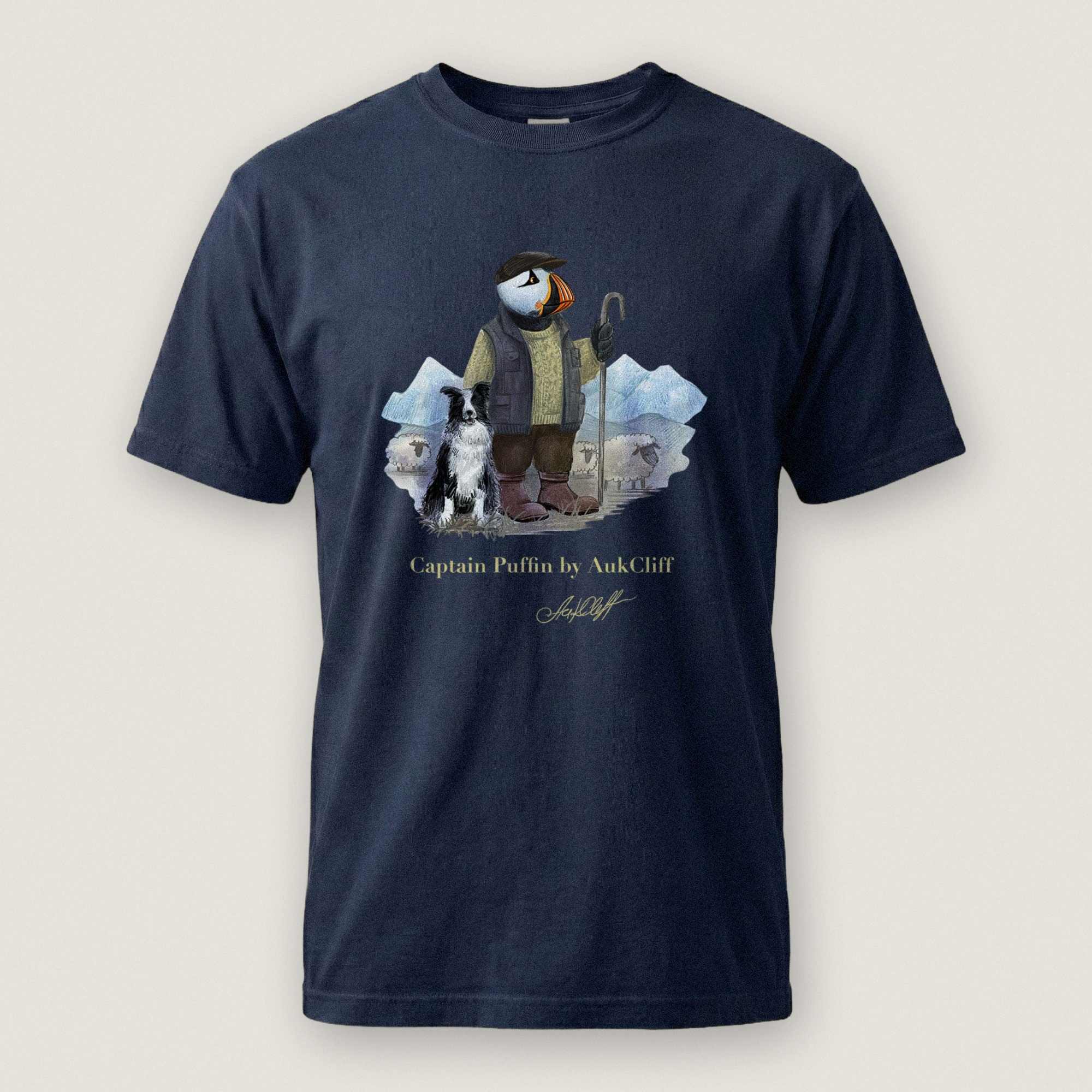 AukCliff Captain Puffin T-shirt True Navy / S Captain Puffin™ “The Merino Farmer” Comfort Colors T-Shirt