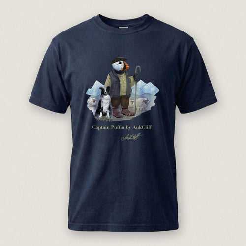 AukCliff Captain Puffin T-shirt True Navy / S Captain Puffin™ “The Merino Farmer” Comfort Colors T-Shirt