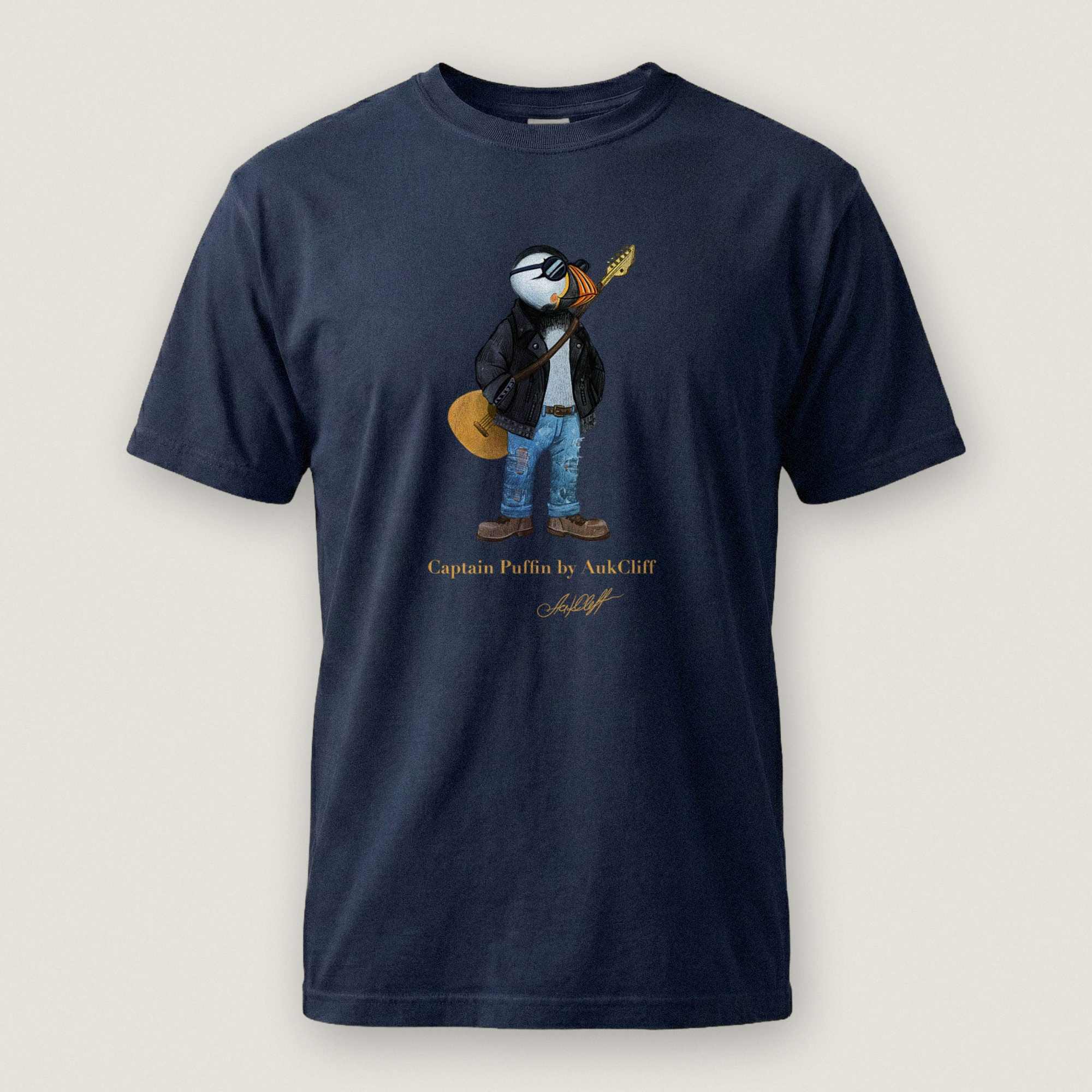 AukCliff Captain Puffin T-shirt True Navy / S Captain Puffin™ “The Rock Band Rebel” Comfort Colors T-Shirt