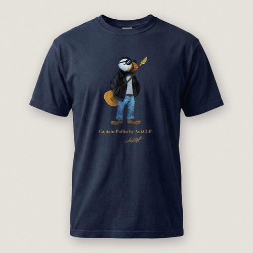 AukCliff Captain Puffin T-shirt True Navy / S Captain Puffin™ “The Rock Band Rebel” Comfort Colors T-Shirt