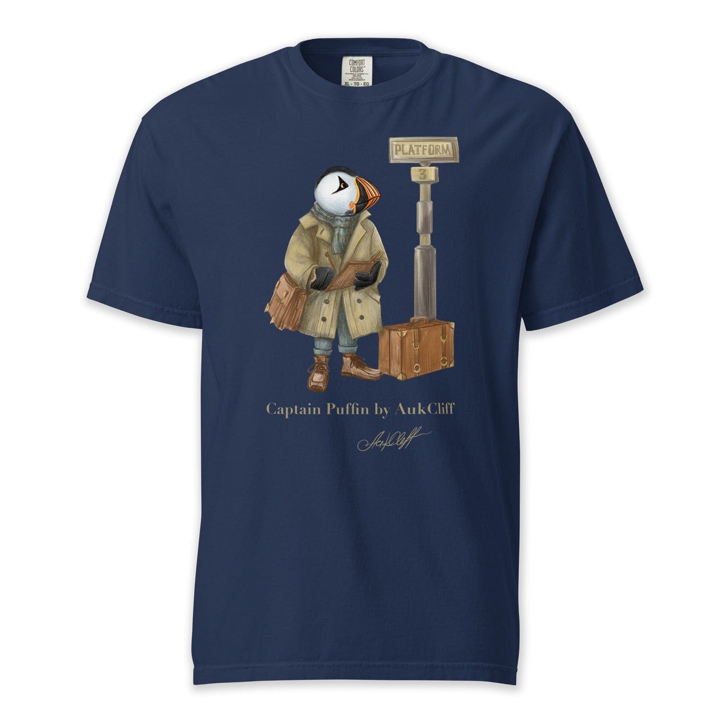 AukCliff Captain Puffin T-shirt True Navy / S Captain Puffin™ “The Storyteller” Comfort Colors T-Shirt