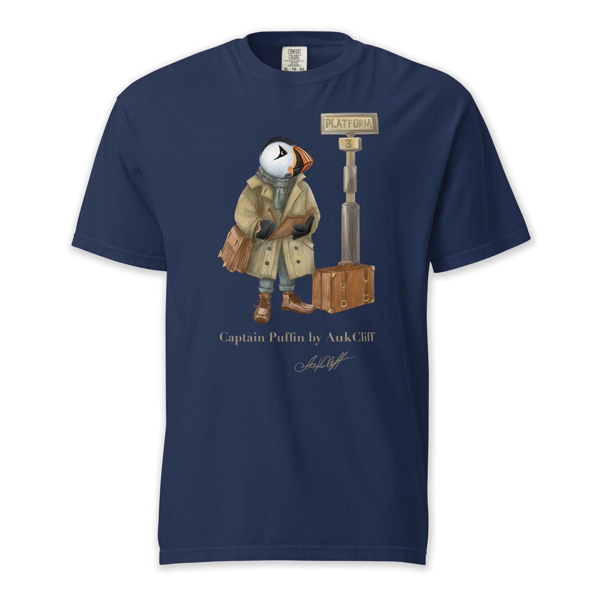 AukCliff Captain Puffin T-shirt True Navy / S Captain Puffin™ “The Storyteller” Comfort Colors T-Shirt
