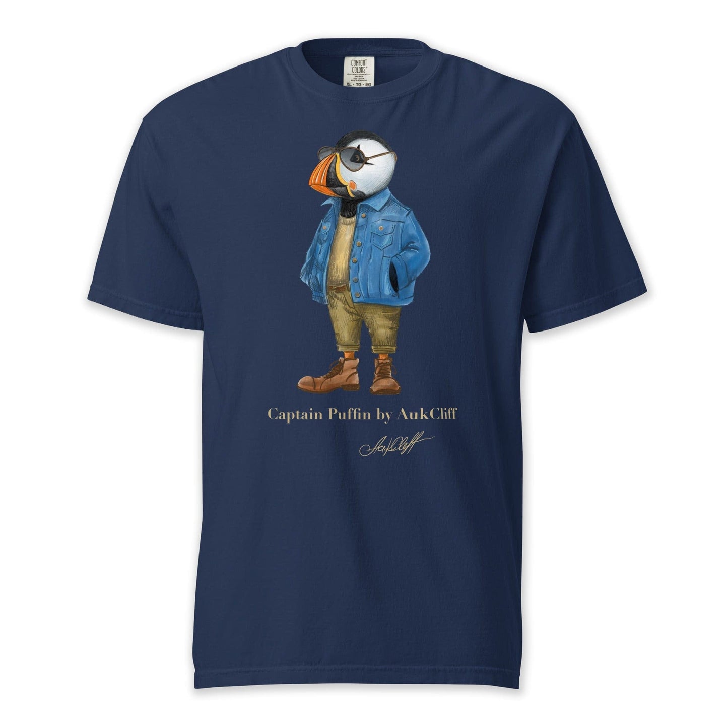 AukCliff Captain Puffin T-shirt True Navy / S Captain Puffin™ “The Wanderer” Comfort Colors -Shirt