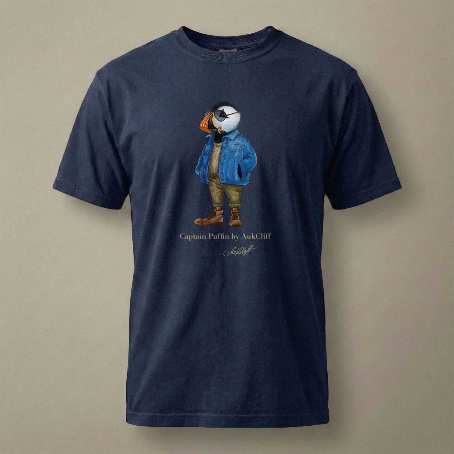 AukCliff Captain Puffin T-shirt True Navy / S Captain Puffin™ “The Wanderer” Comfort Colors -Shirt