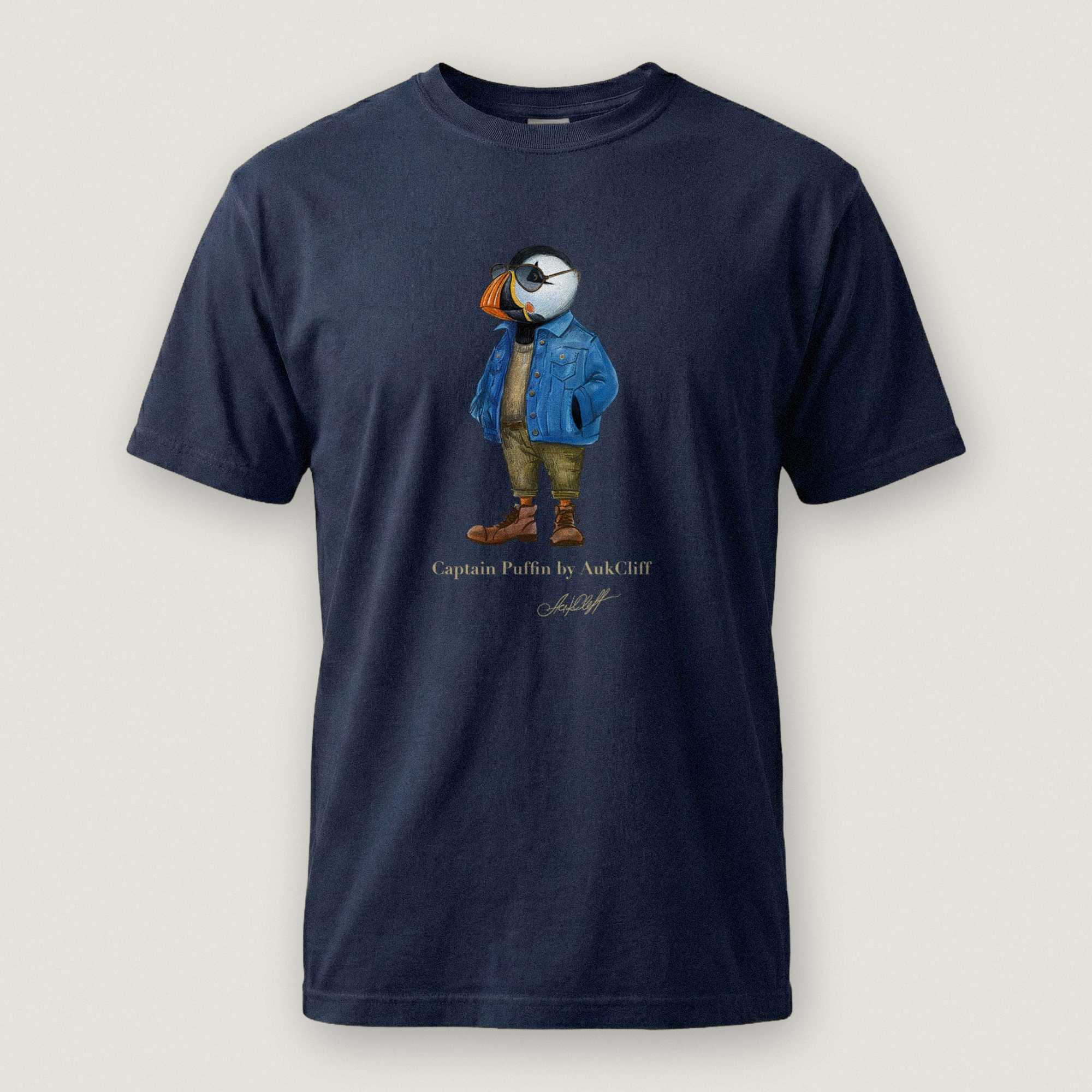 AukCliff Captain Puffin T-shirt True Navy / S Captain Puffin™ “The Wanderer” Comfort Colors -Shirt